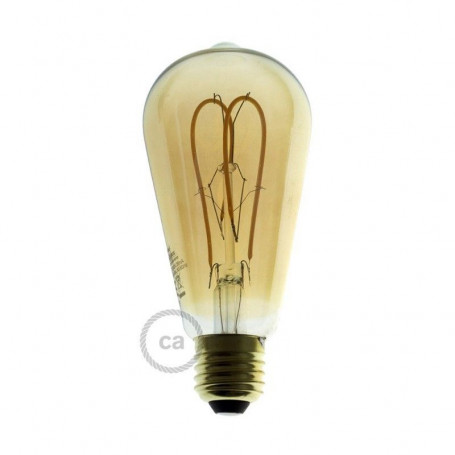 Lampadina-Dorata-LED-Edison-ST64-Filamento-Curvo-a-Doppio-Loop-5W-E27-Dimmerabil-122522999981