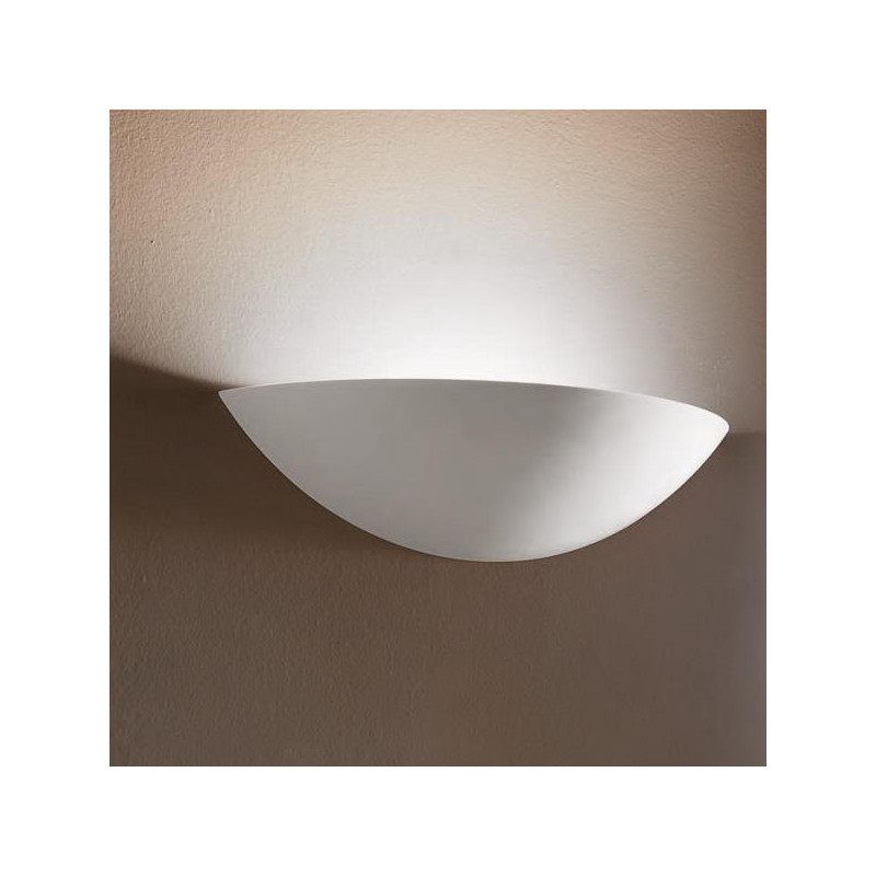 Applique Lampada Parete Gesso Bianco Moderno Coppa Attacco E27 Verniciabile  5036 