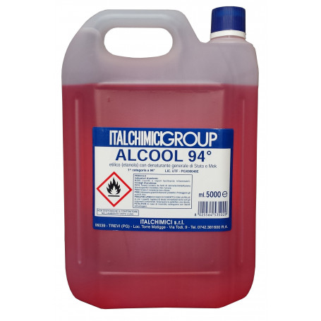 ALCOOL DENATURATO 94° CERTIFICATO LT. 5